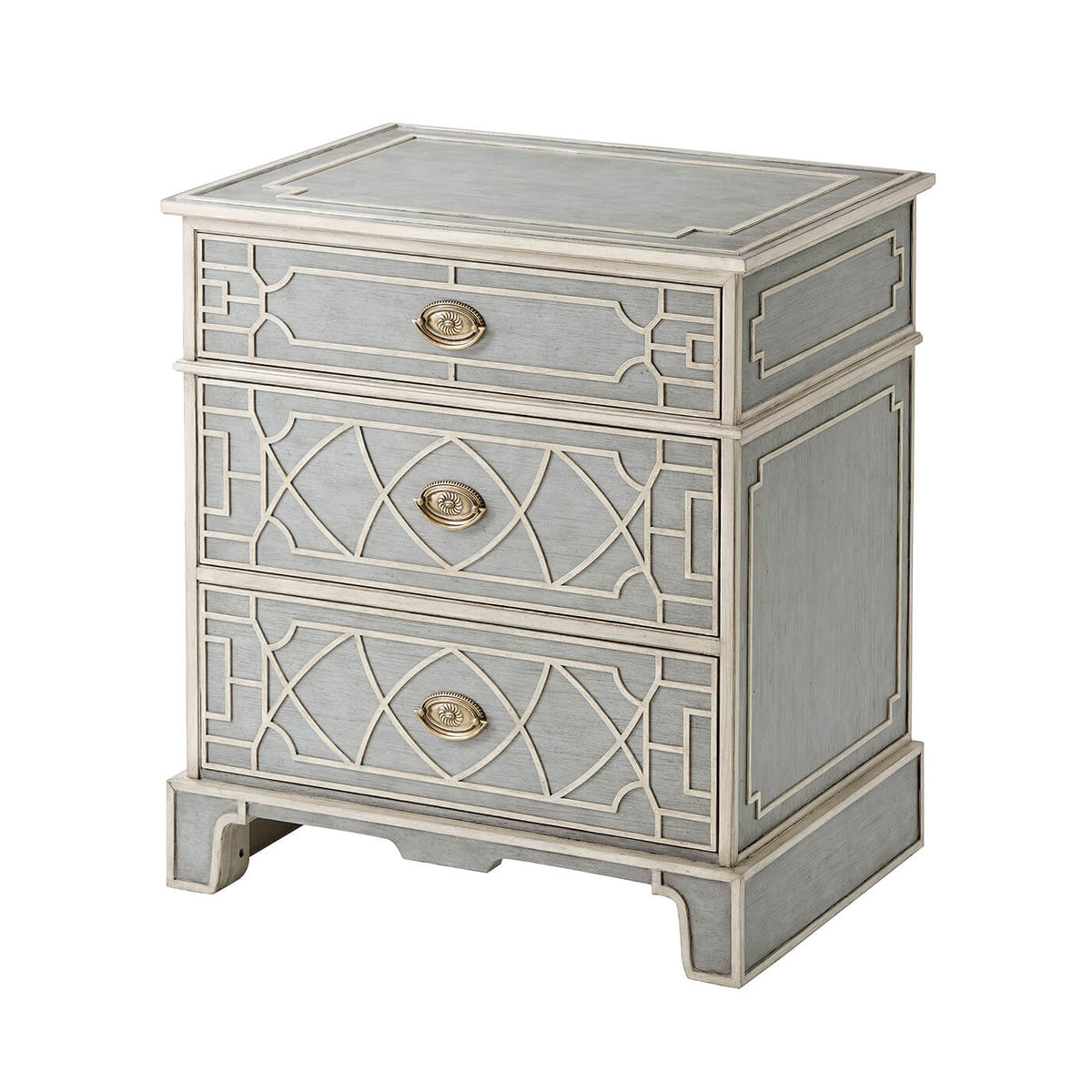 Chinese Chippendale Painted Nightstand - English Georgian America