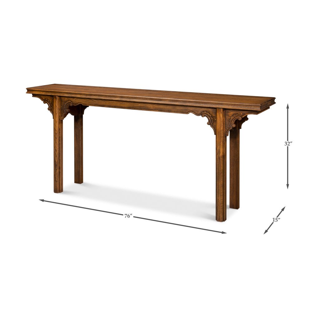 Chinese Ming Style Carved Console - English Georgian America