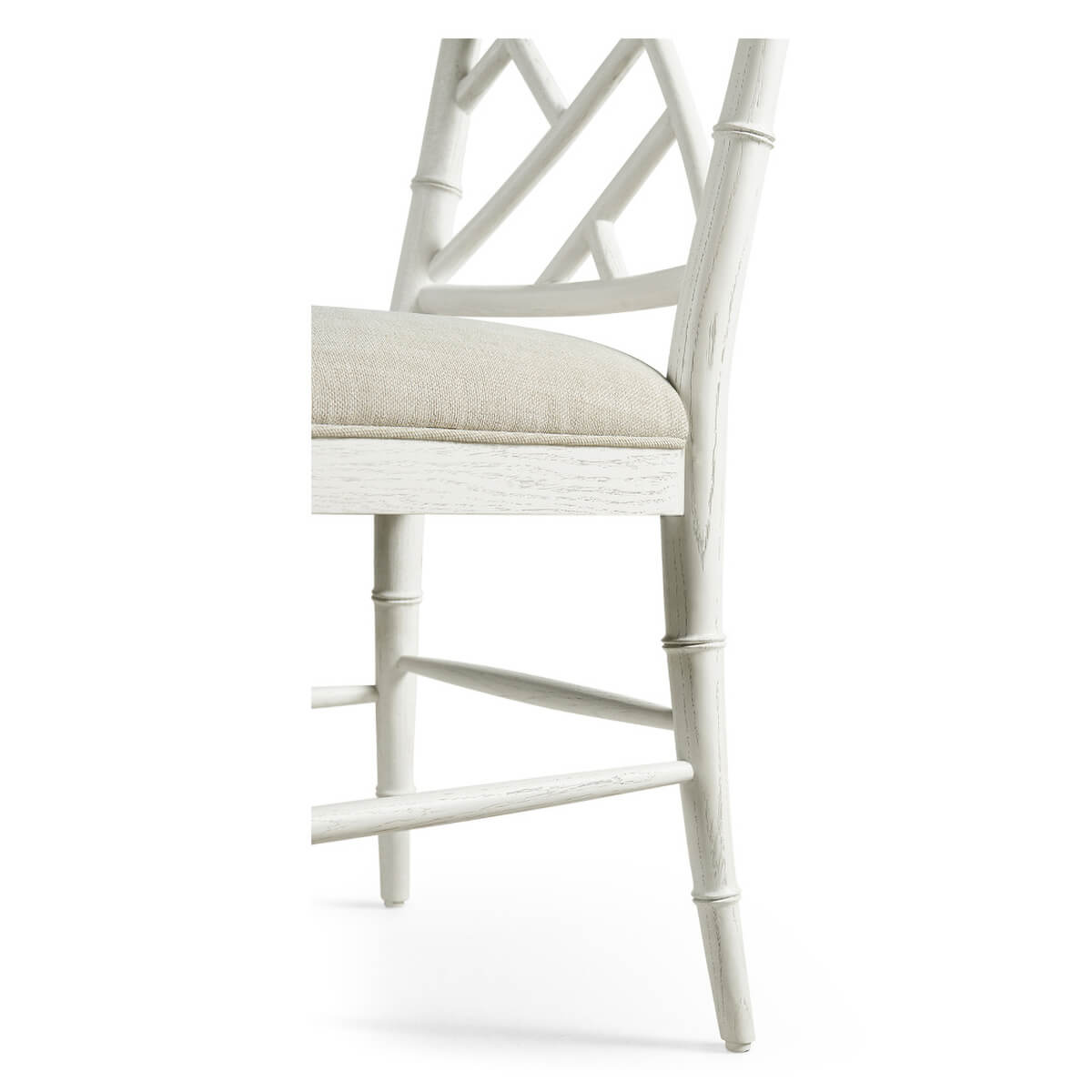 Chippendale Bamboo Dining Chair - White - English Georgian America