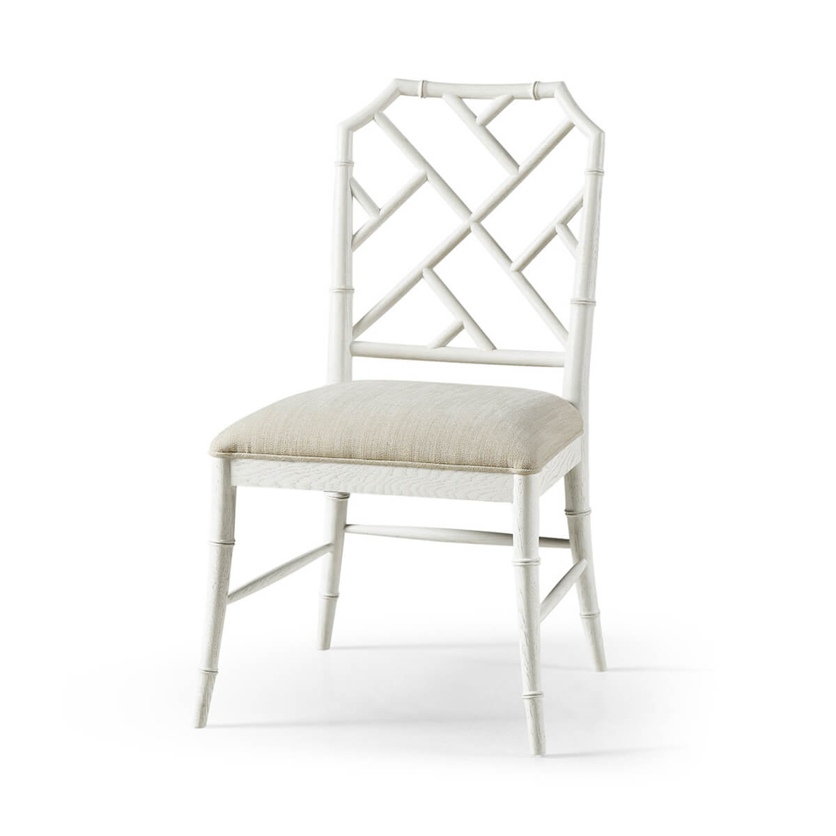 Chippendale Bamboo Dining Chair - White - English Georgian America