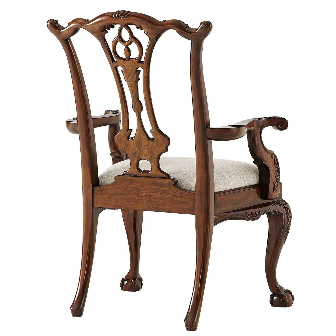 Chippendale Carved Dining Armchair - English Georgian America