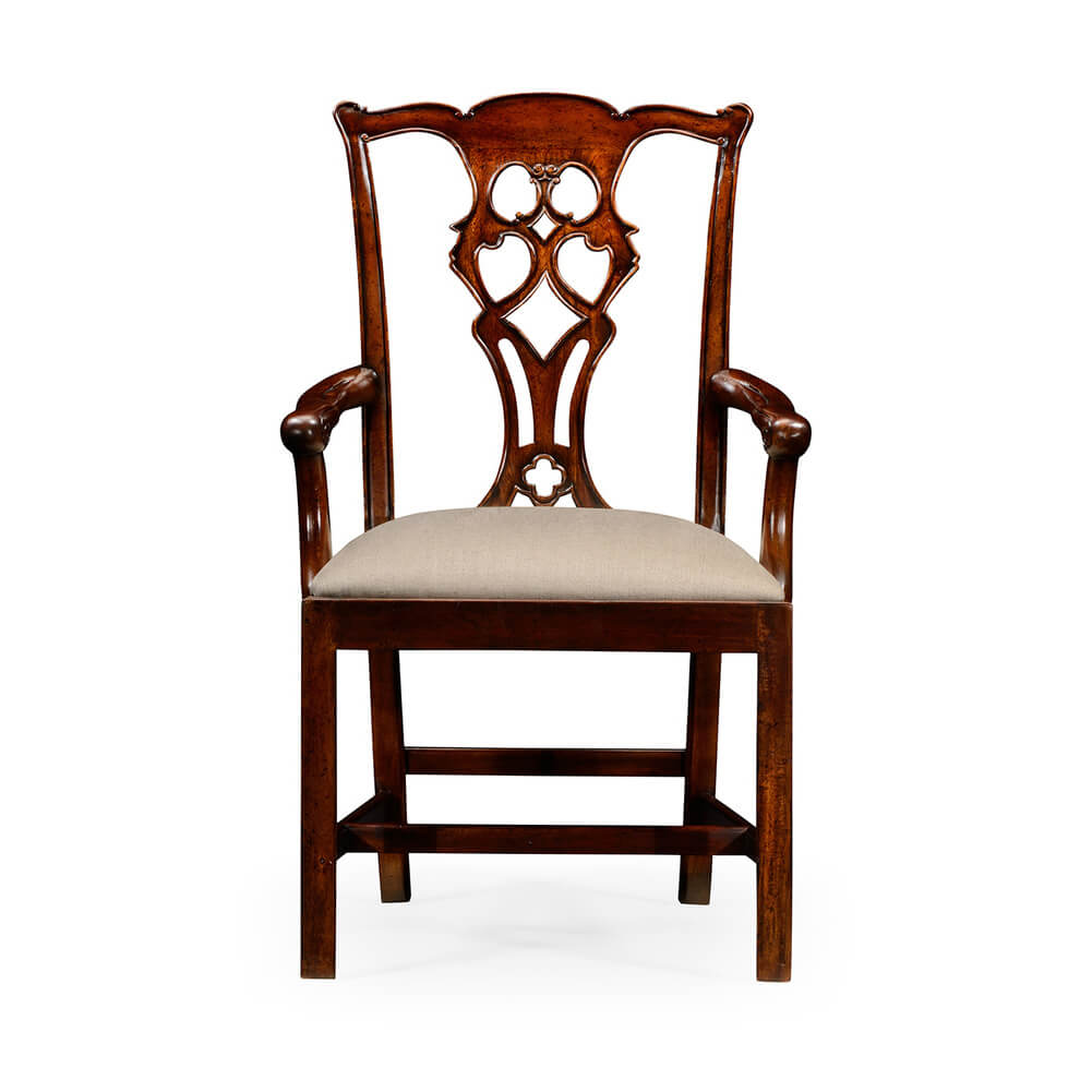 Chippendale Carved Mahogany Dining Armchair - English Georgian America
