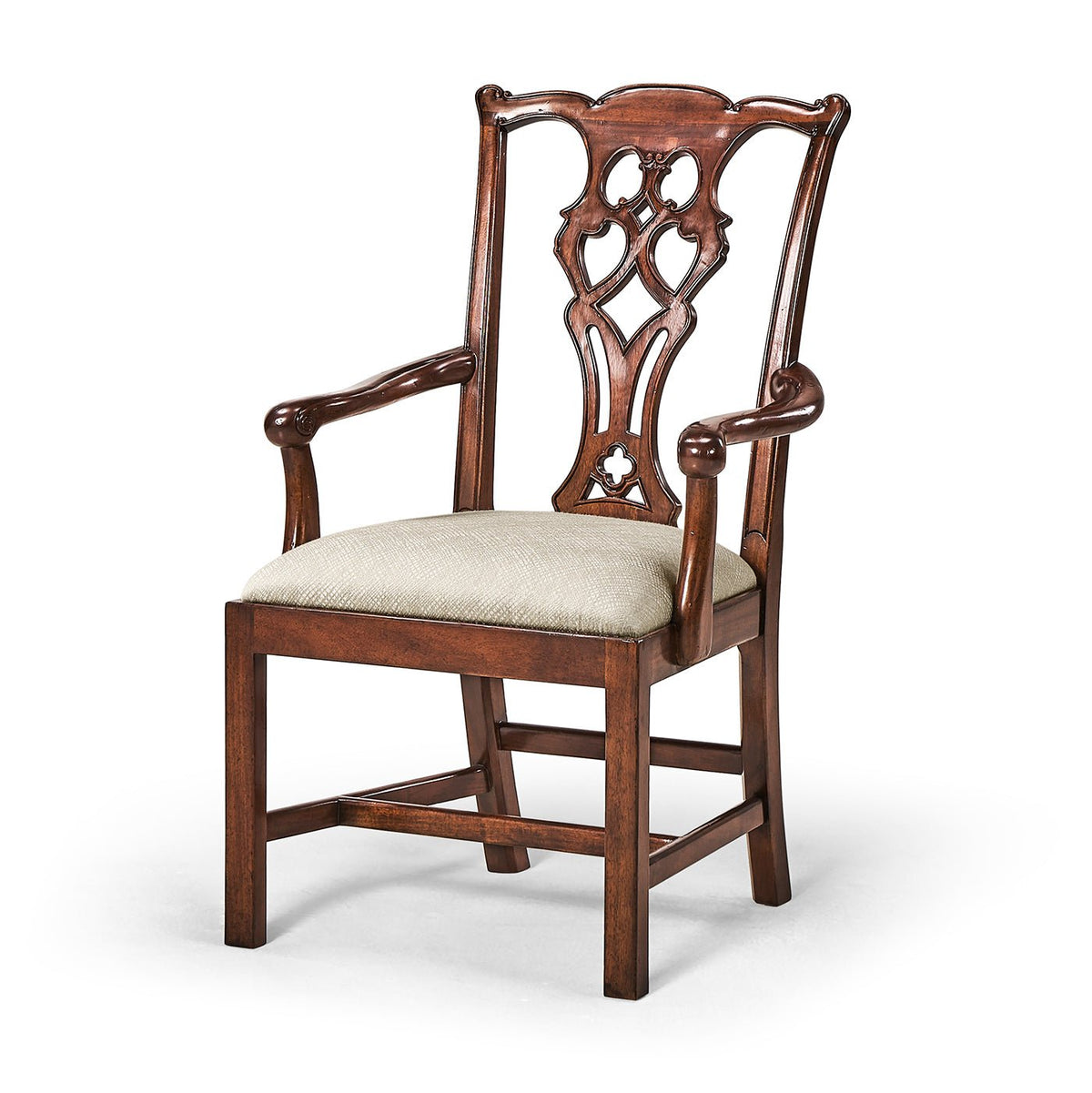 Chippendale Carved Mahogany Dining Armchair - English Georgian America