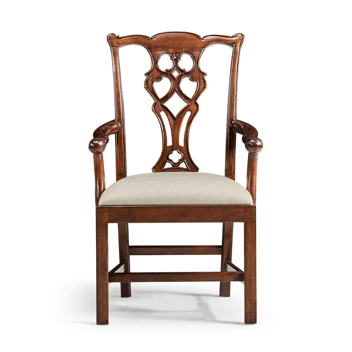 Chippendale Carved Mahogany Dining Armchair - English Georgian America