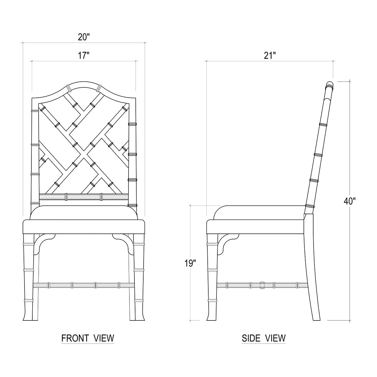 Chippendale Faux Bamboo Dining Chair - English Georgian America