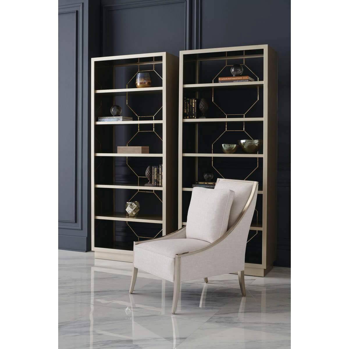 Chippendale Inspired Modern Etagere - English Georgian America