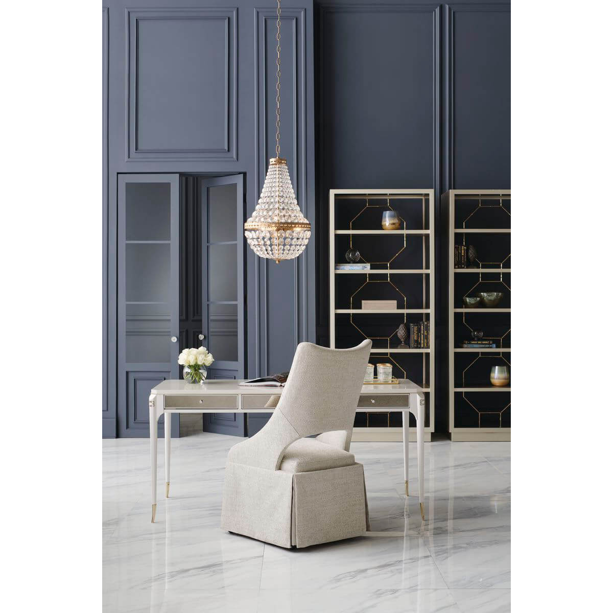 Chippendale Inspired Modern Etagere - English Georgian America