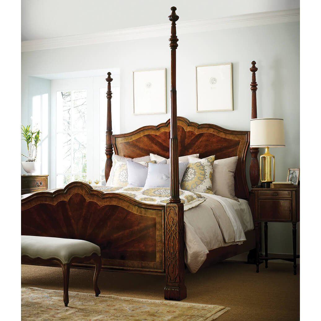 Chippendale Mahogany Four Post Bed - US KING - English Georgian America