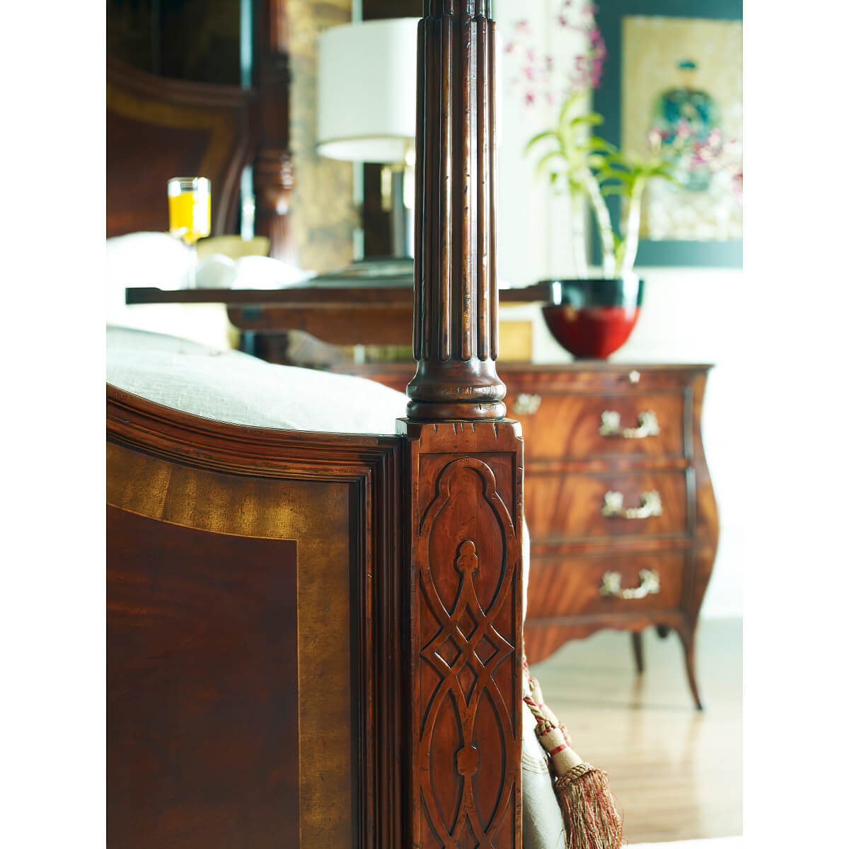 Chippendale Mahogany Four Post Bed - US KING - English Georgian America