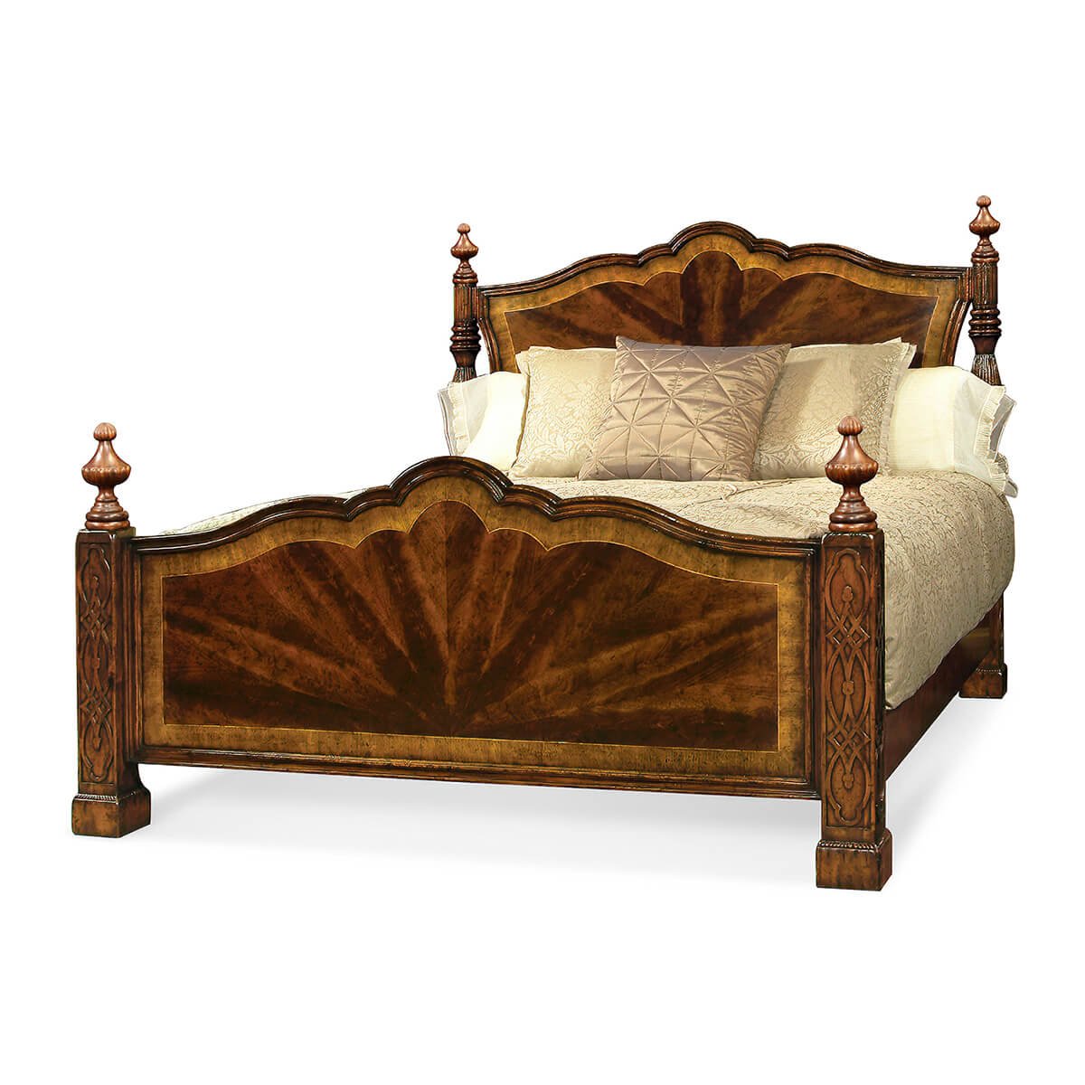 Chippendale Mahogany Four Post Bed - US KING - English Georgian America