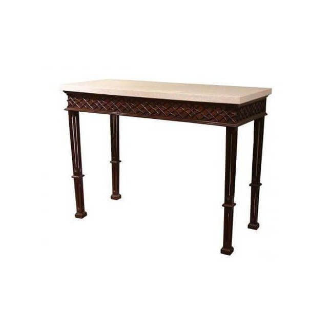 Chippendale Mahogany Side Table with Blind Fretwork - English Georgian America