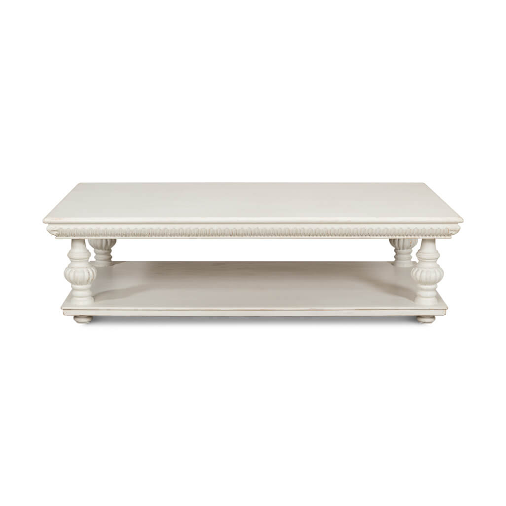 Classic Antique White Coffee table - English Georgian America