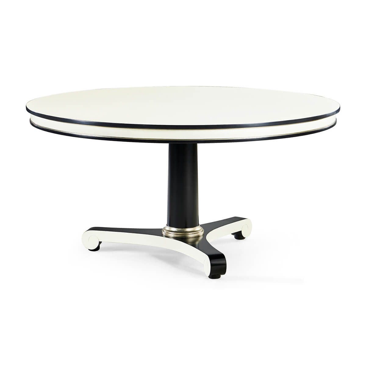 Classic Black and White Dining Table - 60&quot; - English Georgian America