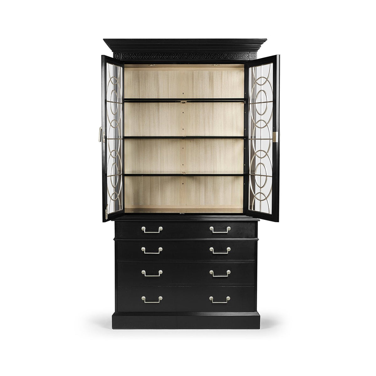 Classic Black Display Cabinet - English Georgian America