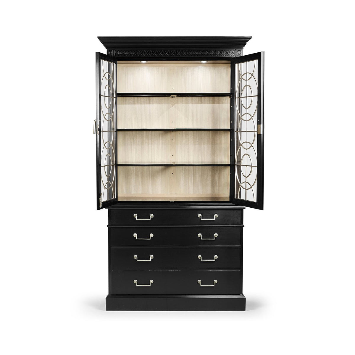 Classic Black Display Cabinet - English Georgian America