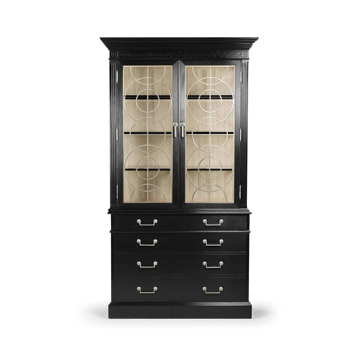 Classic Black Display Cabinet - English Georgian America