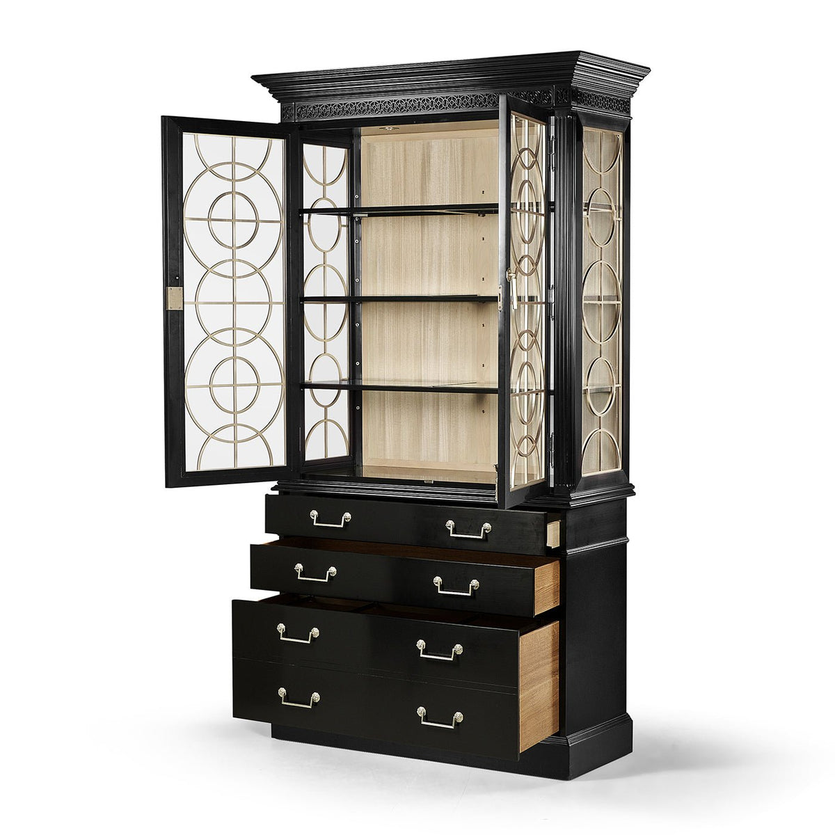 Classic Black Display Cabinet - English Georgian America