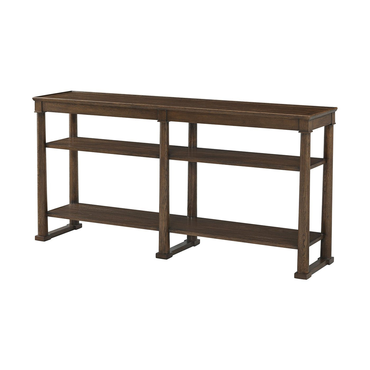 Classic Brown Oak Console - English Georgian America