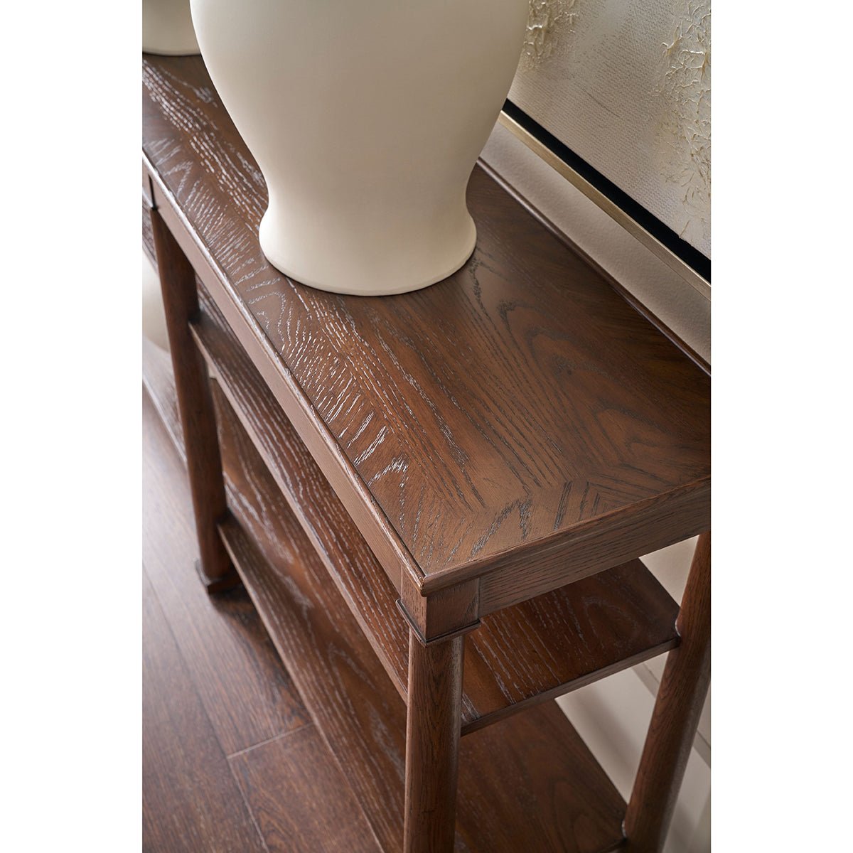 Classic Brown Oak Console - English Georgian America