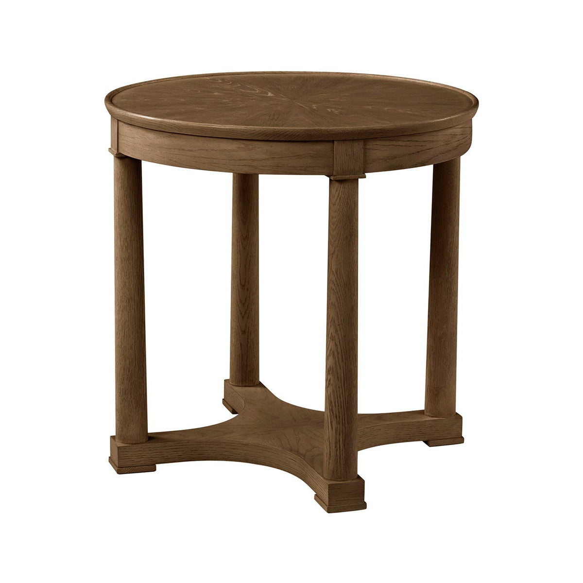 Classic Brown Round Side Table - English Georgian America