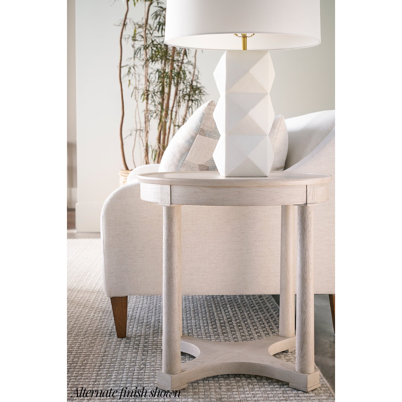 Classic Brown Round Side Table - English Georgian America