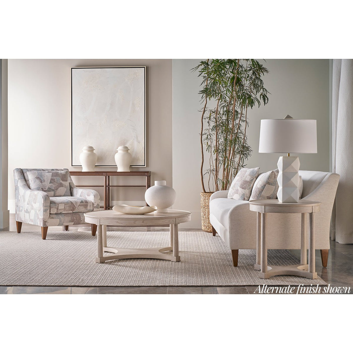 Classic Brown Round Side Table - English Georgian America