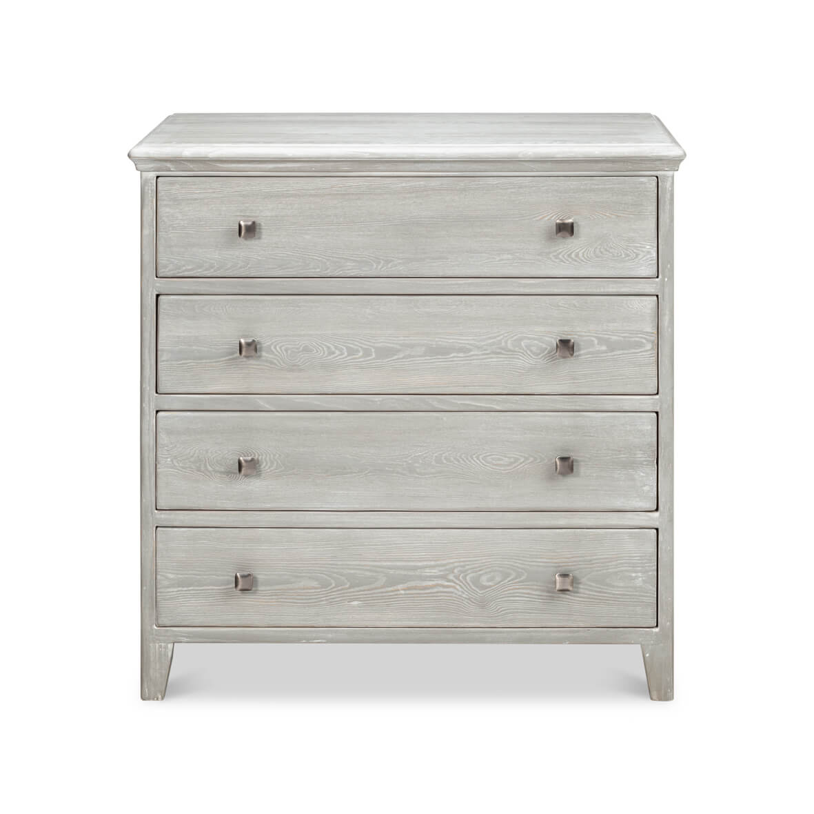 Classic Four Drawer Chest - Gray Wash - English Georgian America