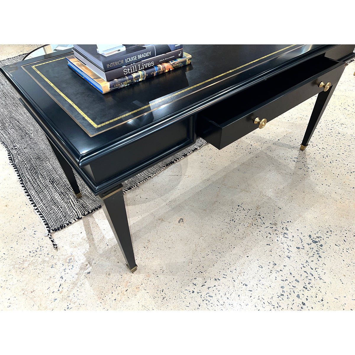 Classic French Black Desk - English Georgian America