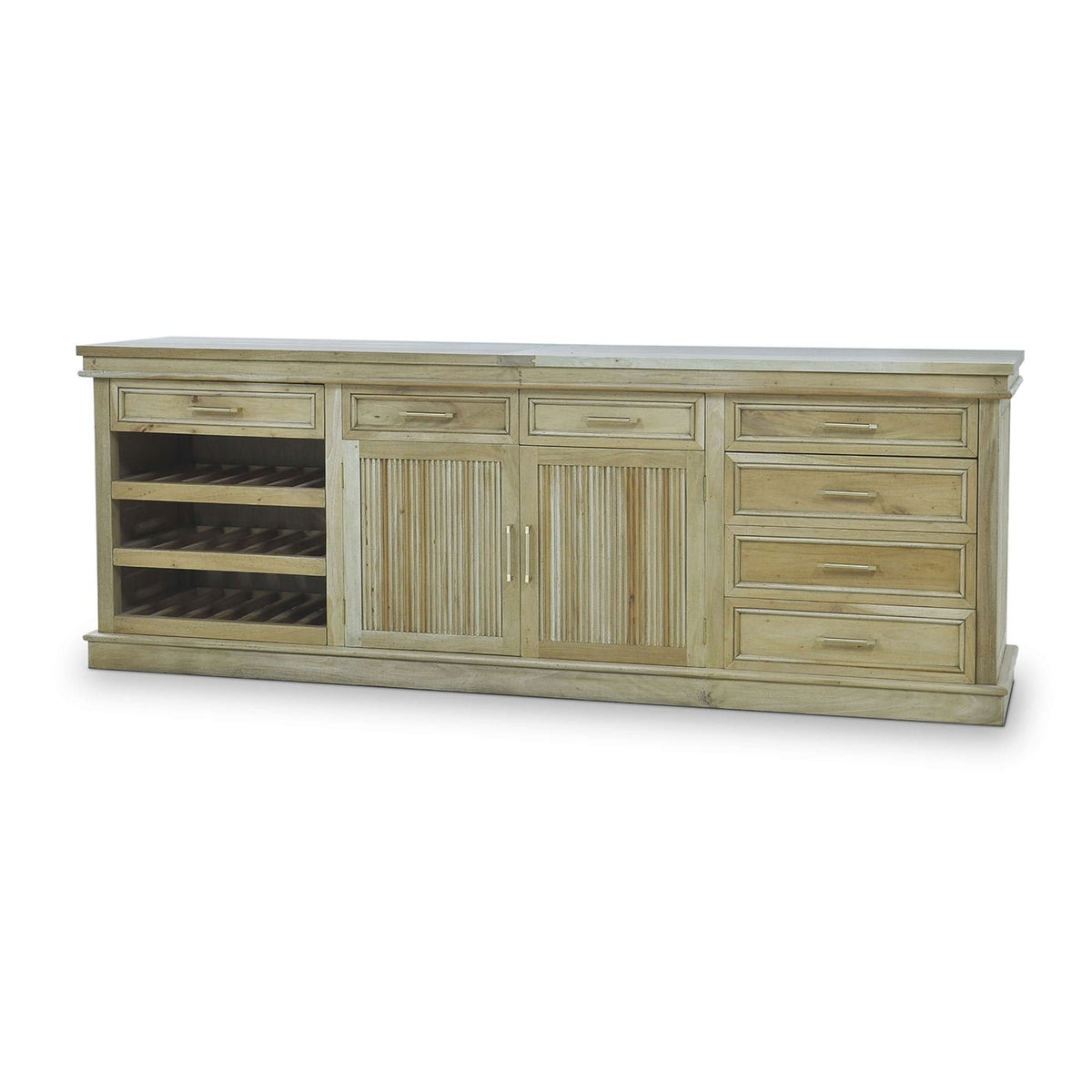 Classic Large Buffet Bar Cabinet - Fruitwood Finish - English Georgian America