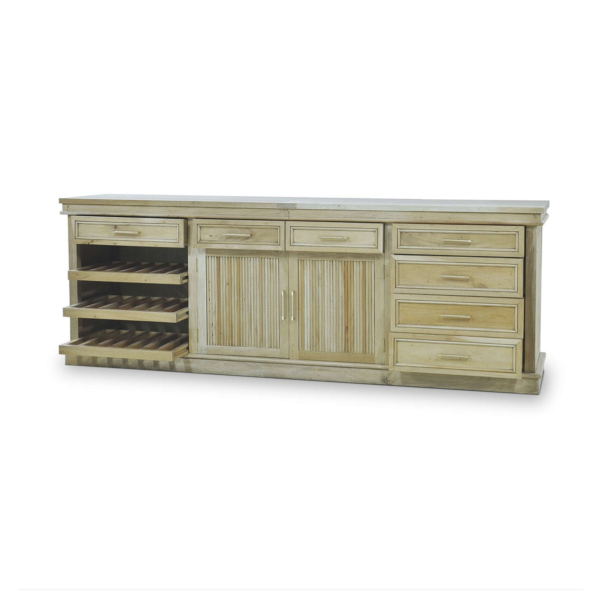 Classic Large Buffet Bar Cabinet - Fruitwood Finish - English Georgian America