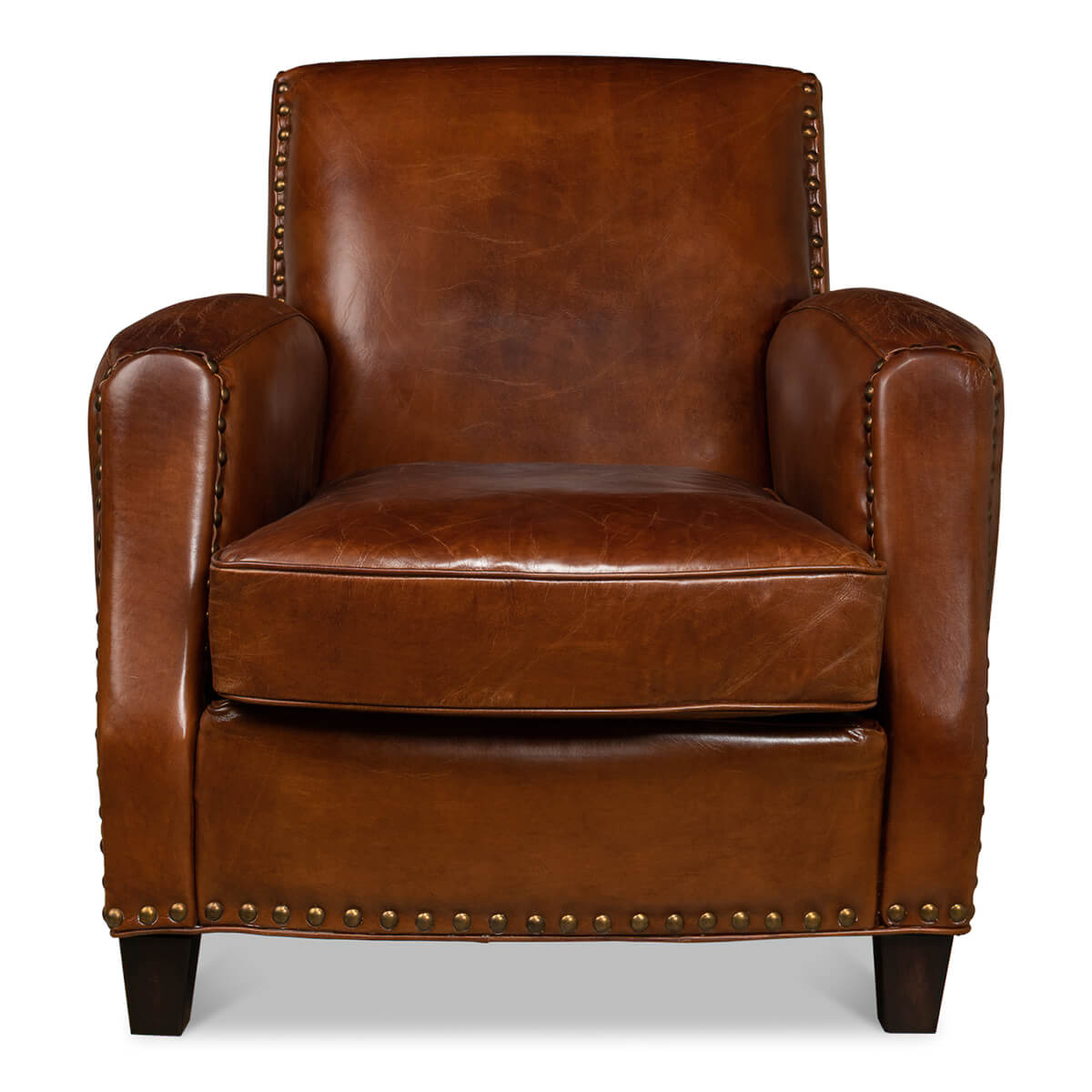 Classic Leather Armchair - English Georgian America