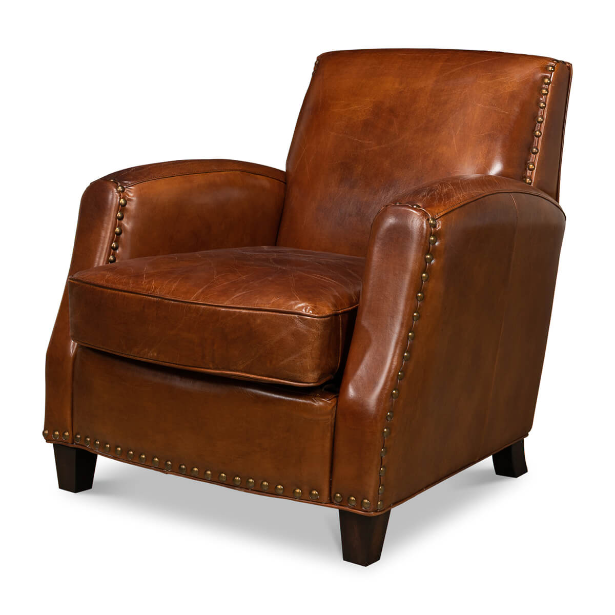 Classic Leather Armchair - English Georgian America