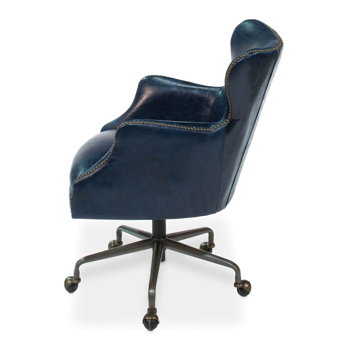 Classic Leather Office Chair - Chateau Blue - English Georgian America