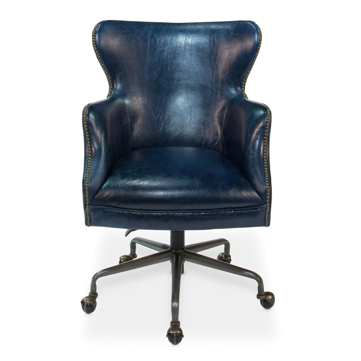 Classic Leather Office Chair - Chateau Blue - English Georgian America