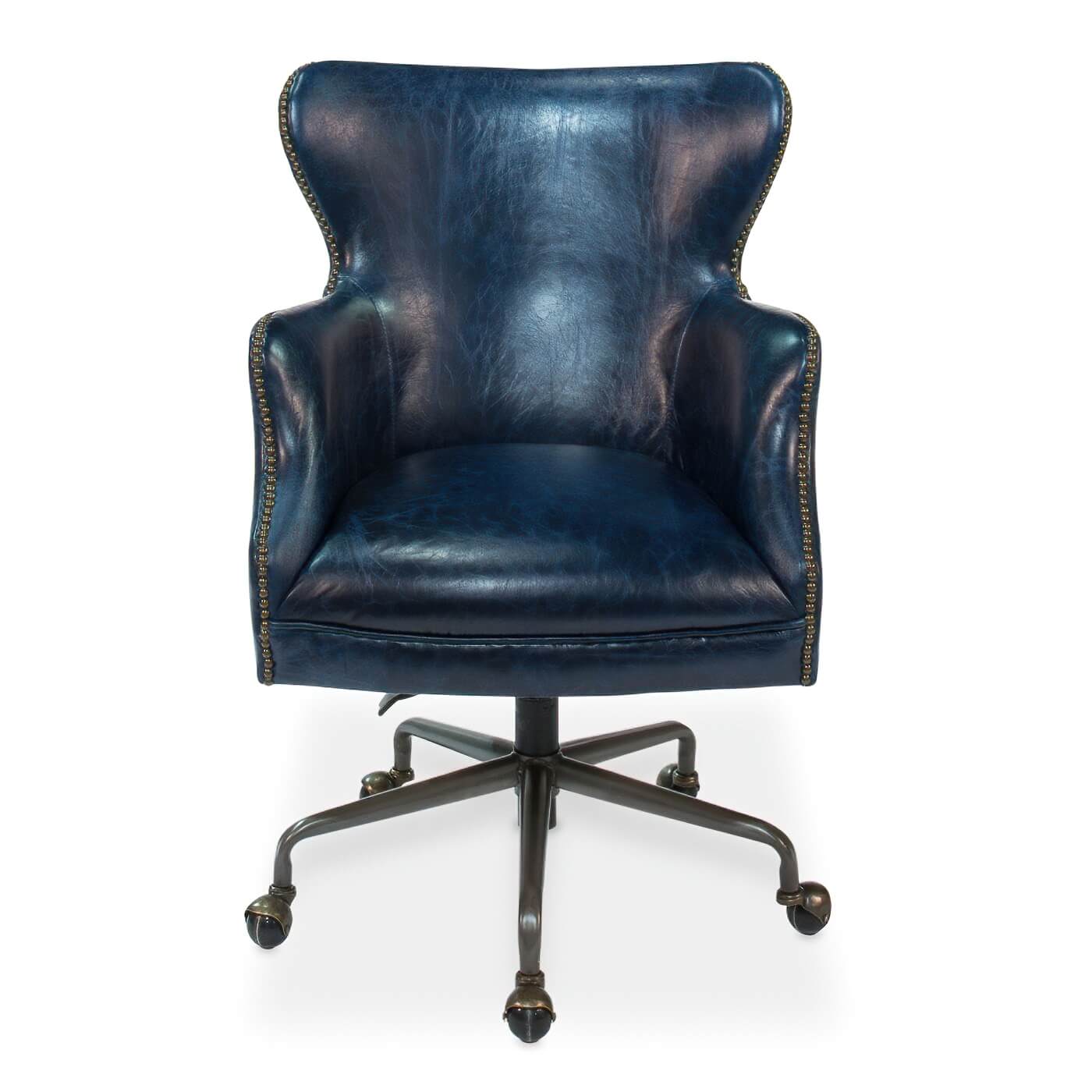 Classic Leather Office Chair - Chateau Blue - English Georgian America