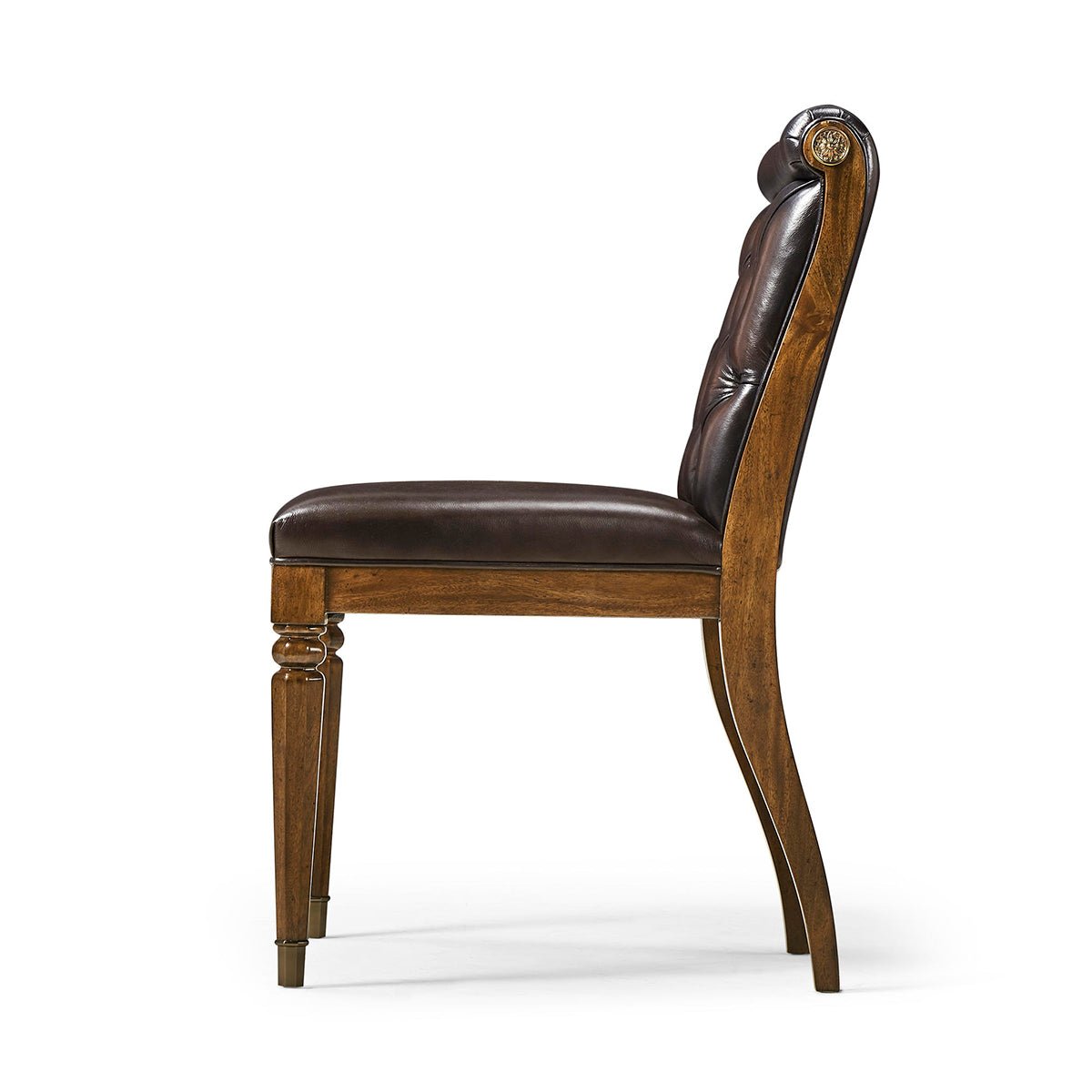 Classic Leather Tufted Dining Chair - English Georgian America