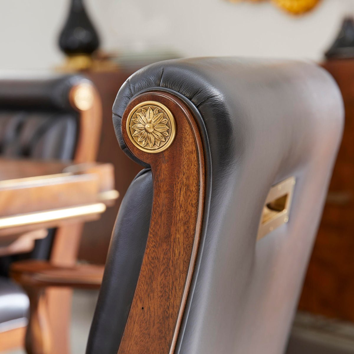 Classic Leather Tufted Dining Chair - English Georgian America