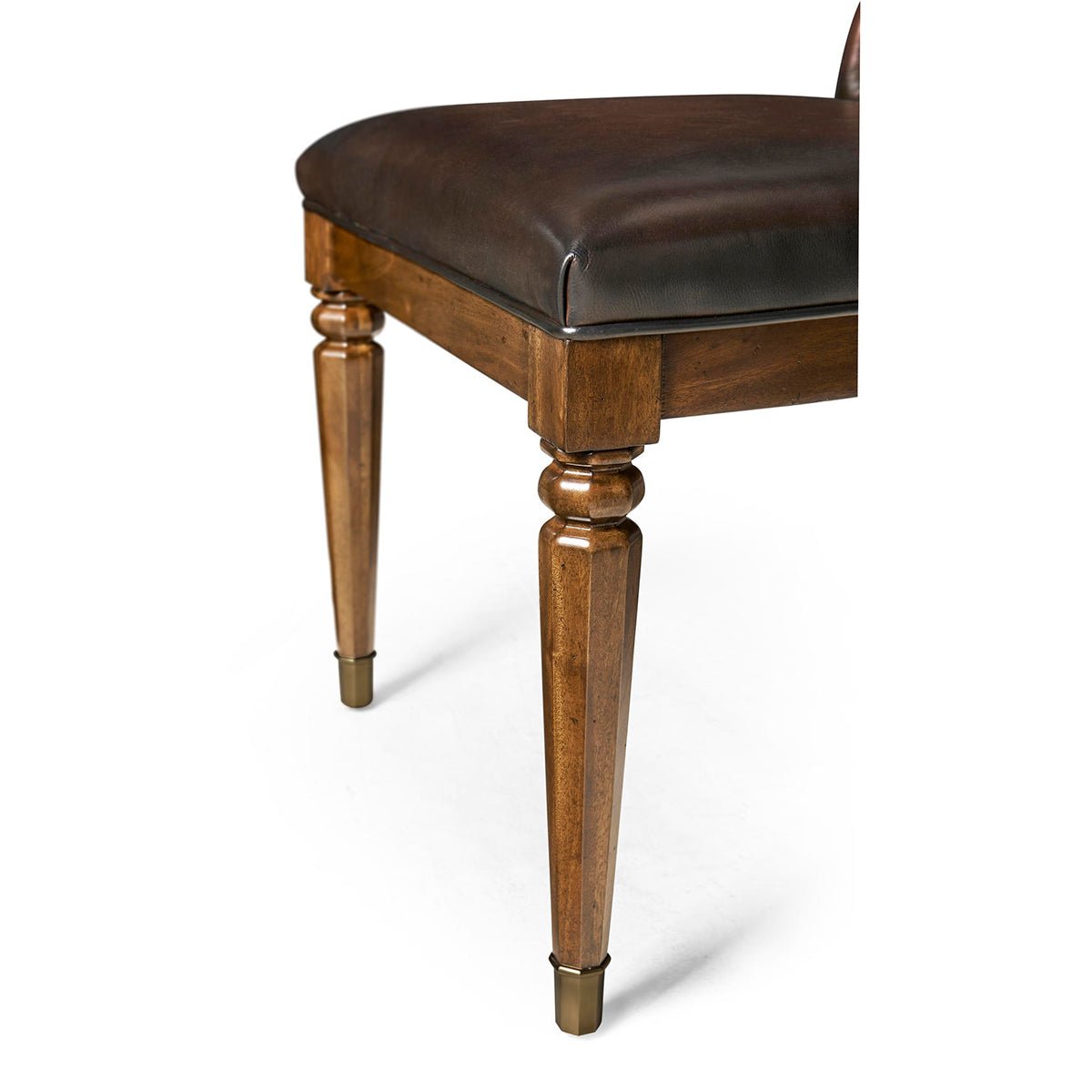 Classic Leather Tufted Dining Chair - English Georgian America
