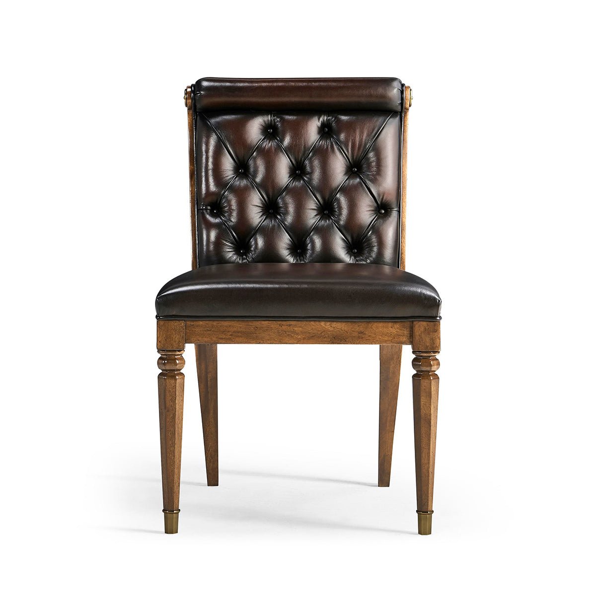 Classic Leather Tufted Dining Chair - English Georgian America
