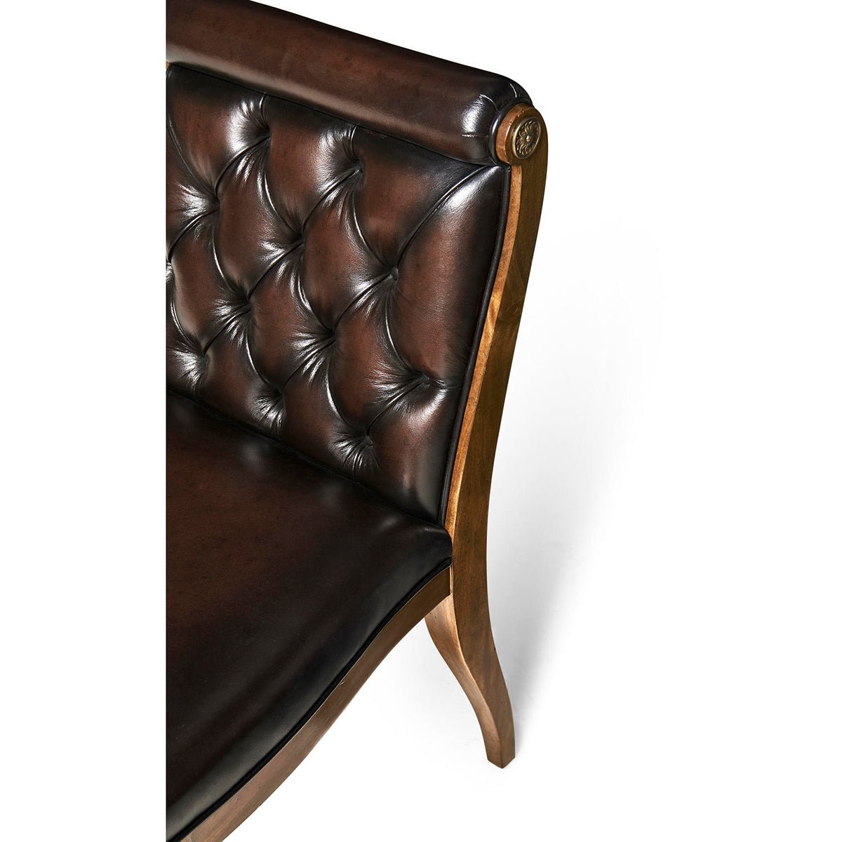 Classic Leather Tufted Dining Chair - English Georgian America