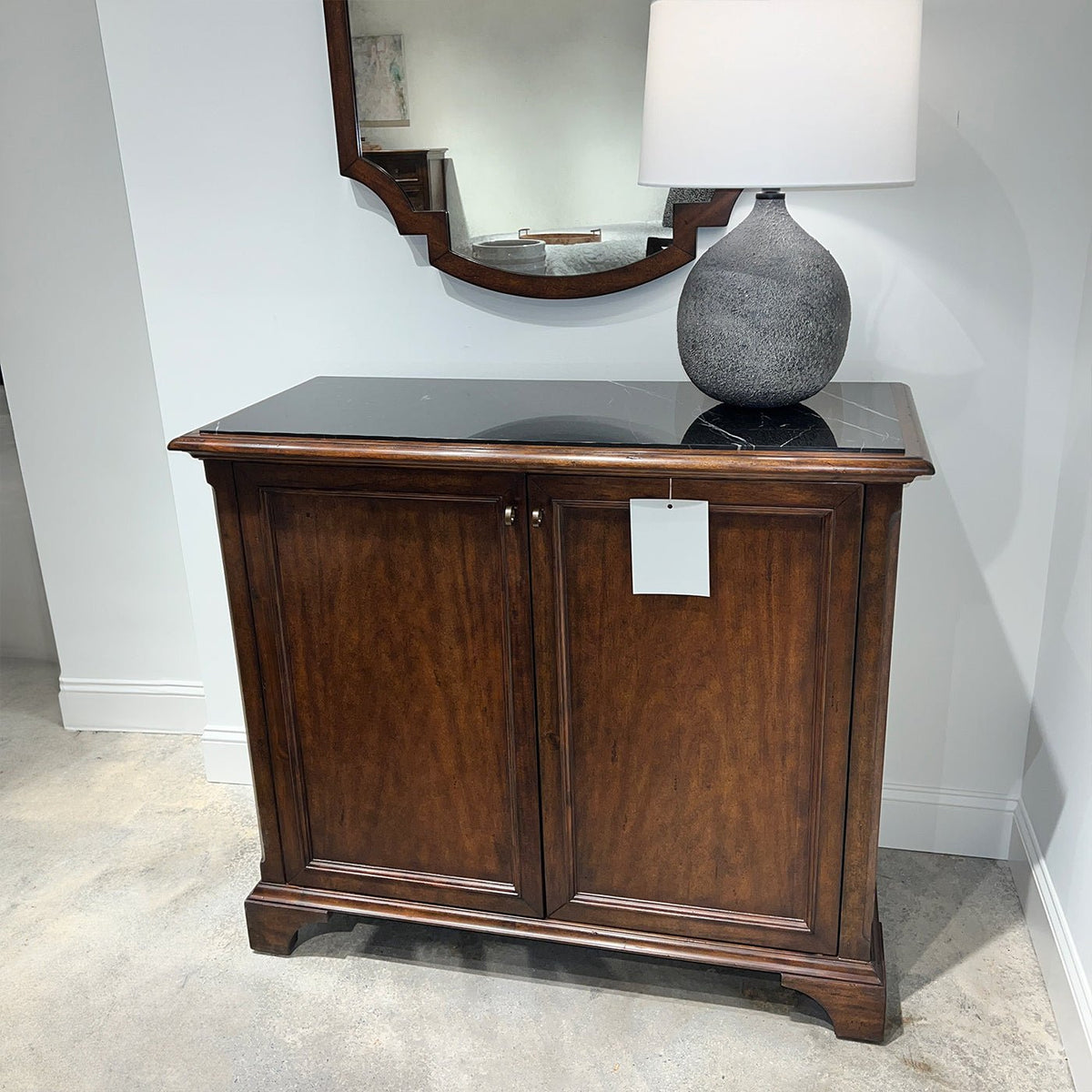 Classic Marble Top Bar Cabinet - English Georgian America