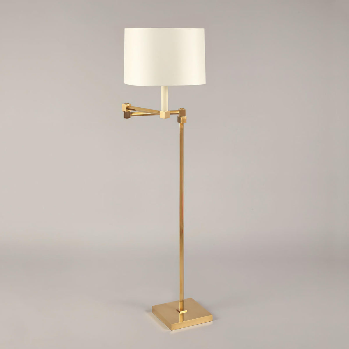 Classic Modern Brass Floor Lamp - English Georgian America