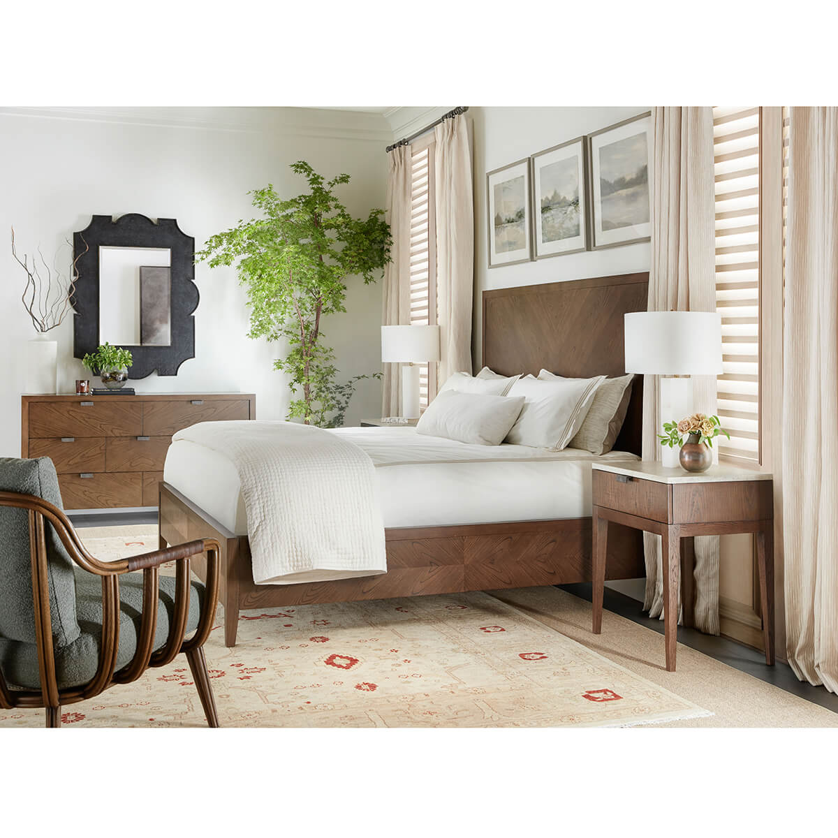 Classic Modern Frame Bed - English Georgian America