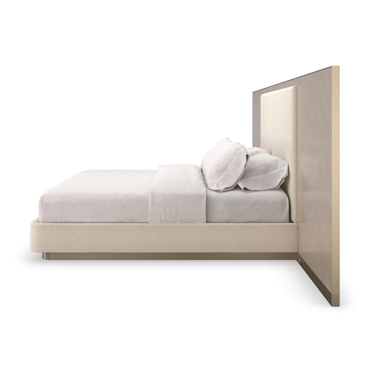 Classic Modern Upholstered King Bed with Wings - English Georgian America