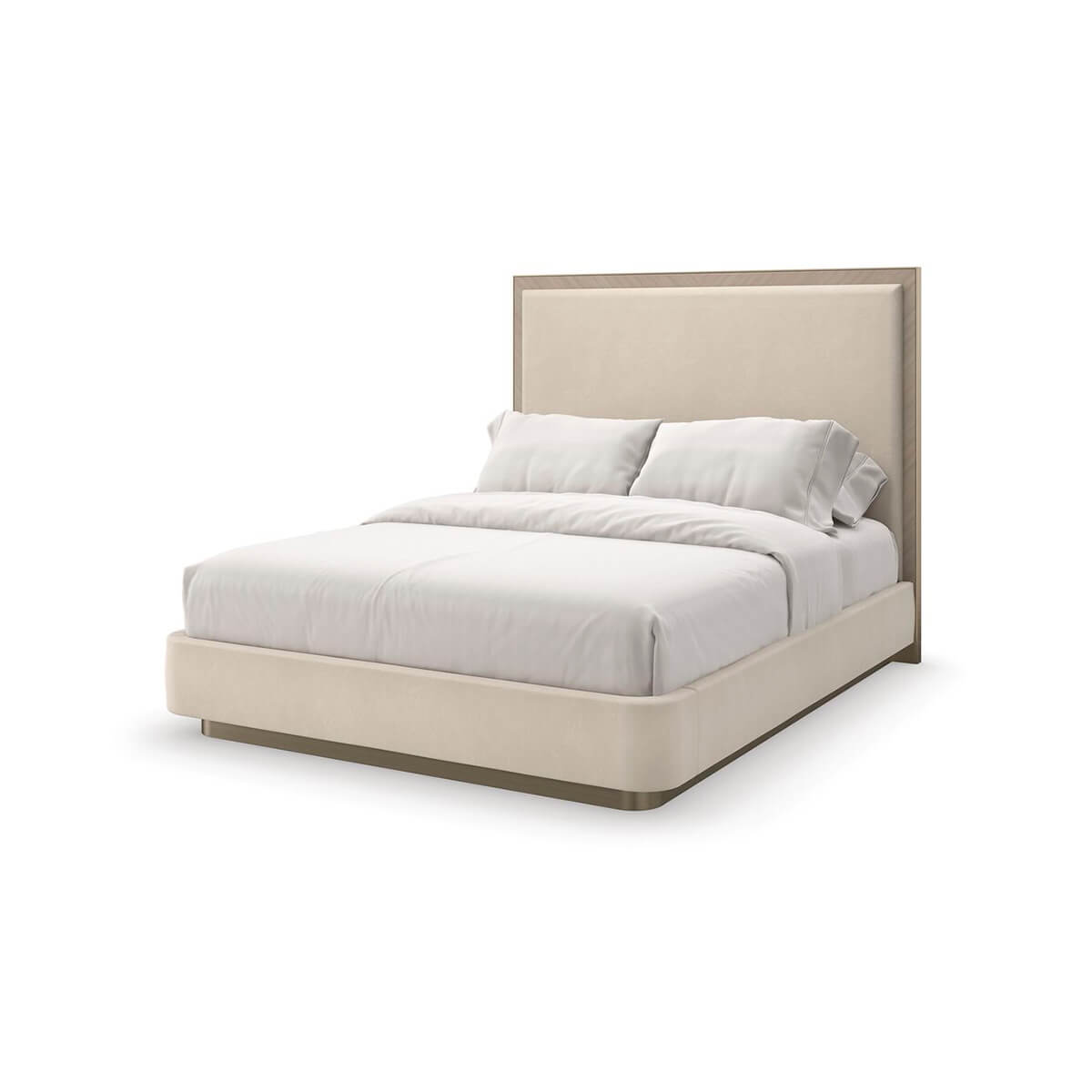 Classic Modern Upholstered Queen Bed - English Georgian America
