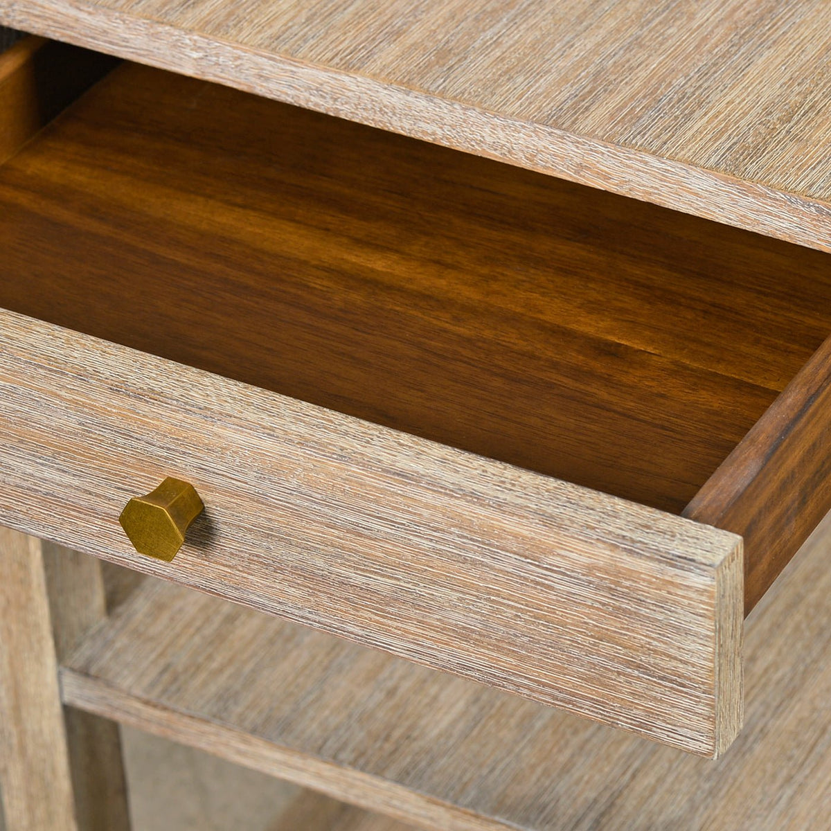 Classic Narrow Side Table with a Weathered Finish - English Georgian America