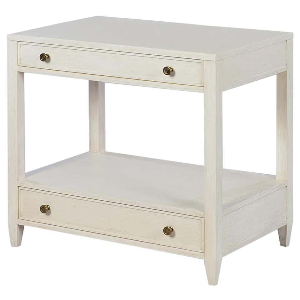 Classic Nightstand - Drift White - English Georgian America