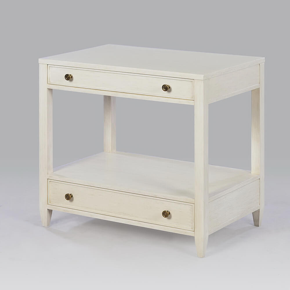 Classic Nightstand - Drift White - English Georgian America