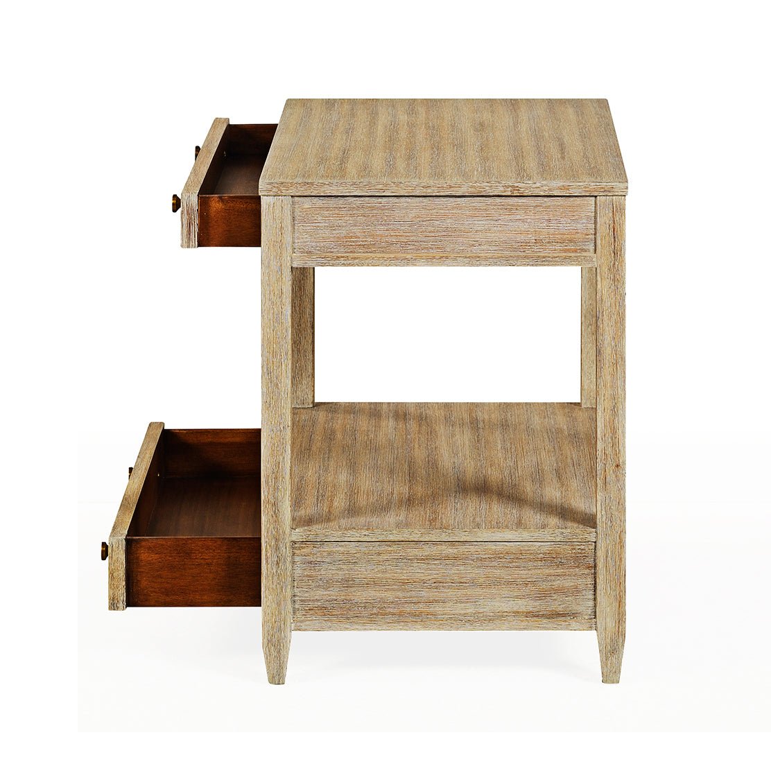 Classic Nightstand with a Weathered Finish - English Georgian America