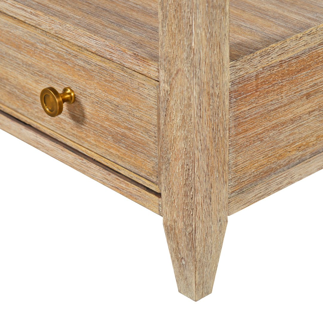 Classic Nightstand with a Weathered Finish - English Georgian America